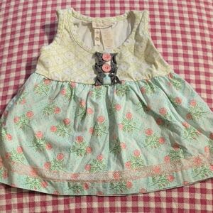 Floral Baby Top with Pink and Green Accents
